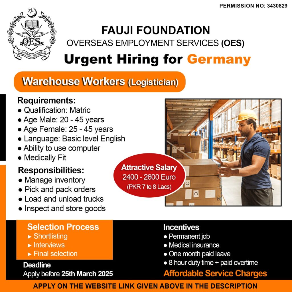 Fauji Foundation Germany Warehouse Jobs