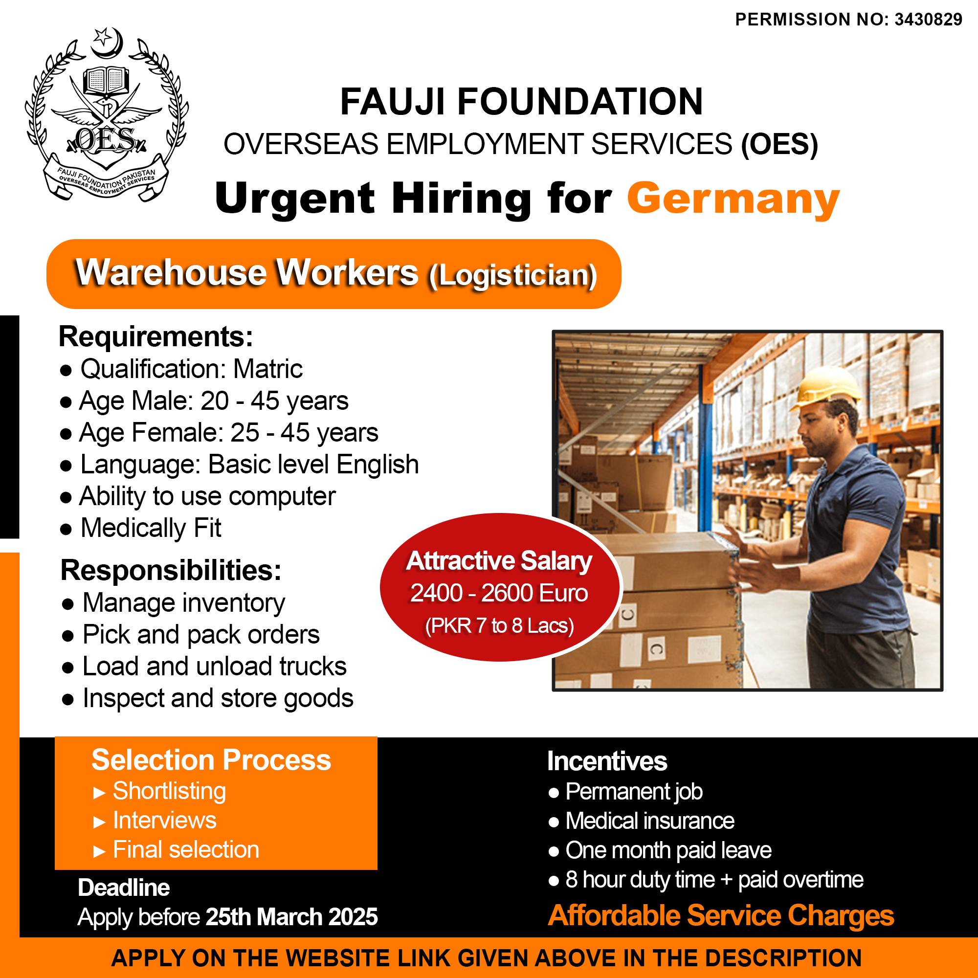 Fauji Foundation Germany Warehouse Jobs