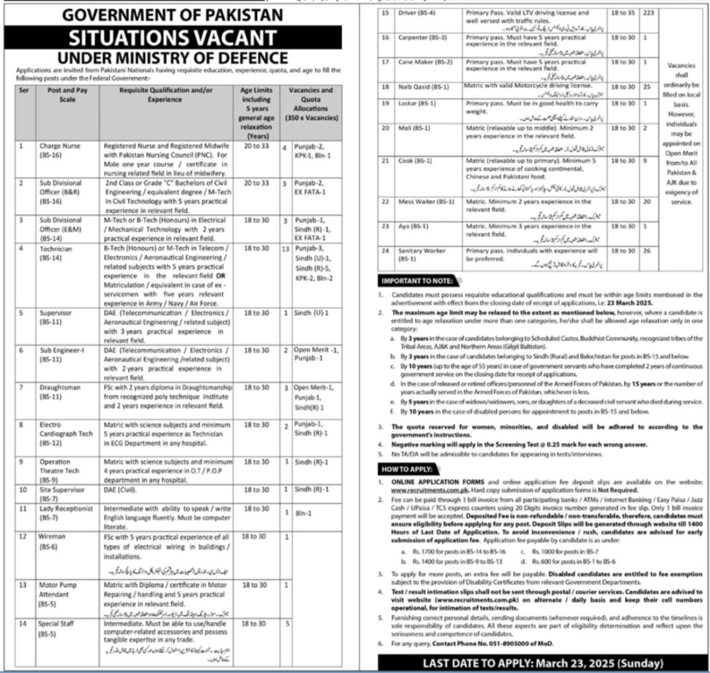 jobs at ministry of defence