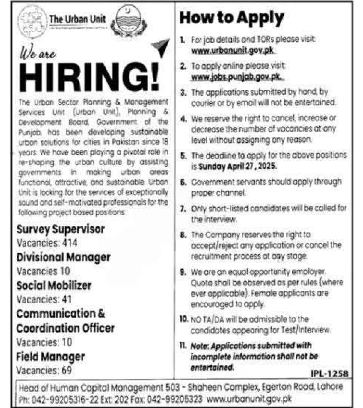 Urban Unit Jobs Online Apply