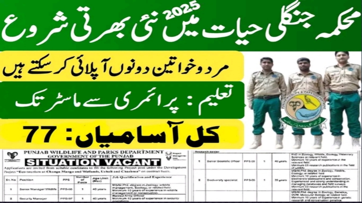 punjab wildlife and parks department jobs
